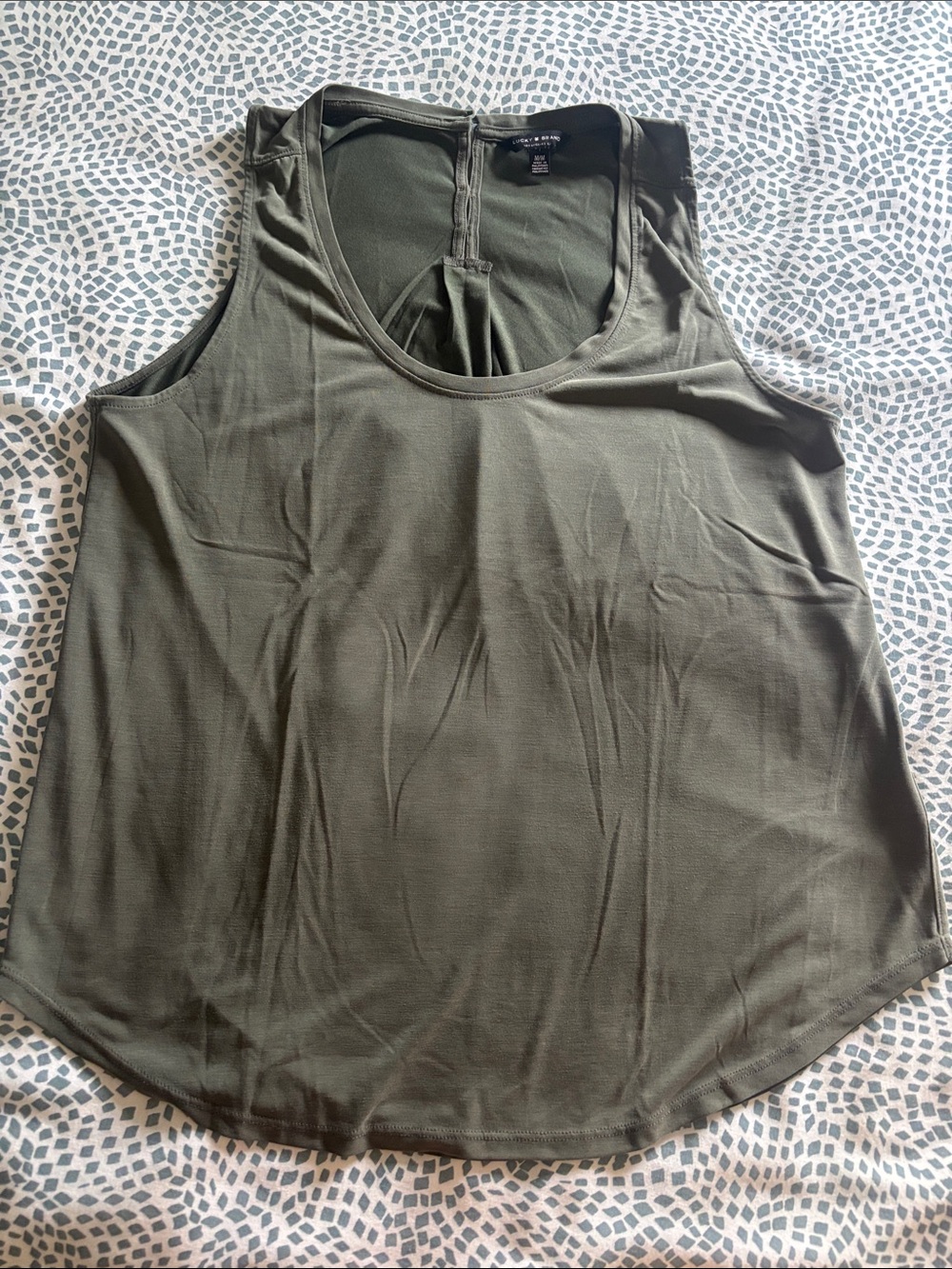 Lucky Brand Sleeveless Scoop Neck Tank Top - Olive